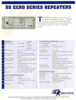 Буклет Radio Systems DX Echo series repeaters, 55-1065, Баград.рф